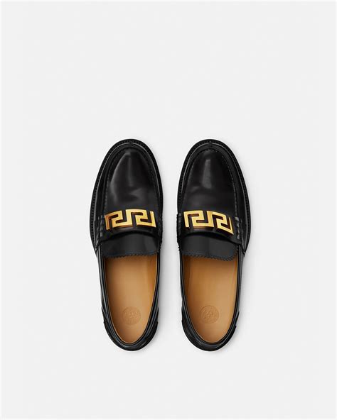 black versace loafers|versace greca loafers male black.